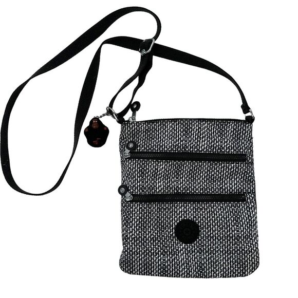 Kipling Keiko Printed‎ Crossbody Mini Bag Black White - Picture 1 of 11